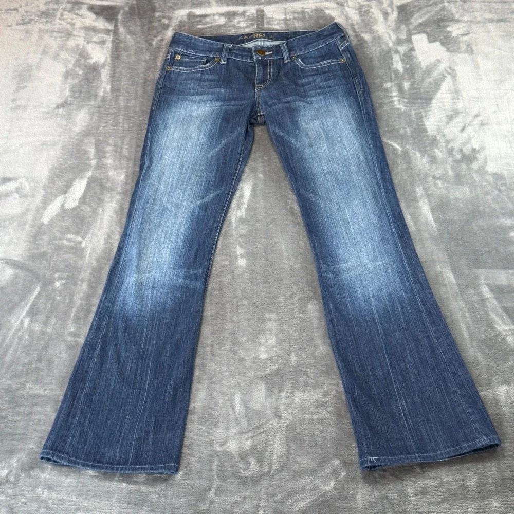 Express Stella Boot Cut Jeans Womens 2R Dark Wash Low Rise Denim Blue 55285